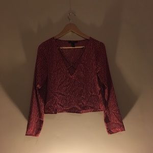 Red Graphic Dot Blouse